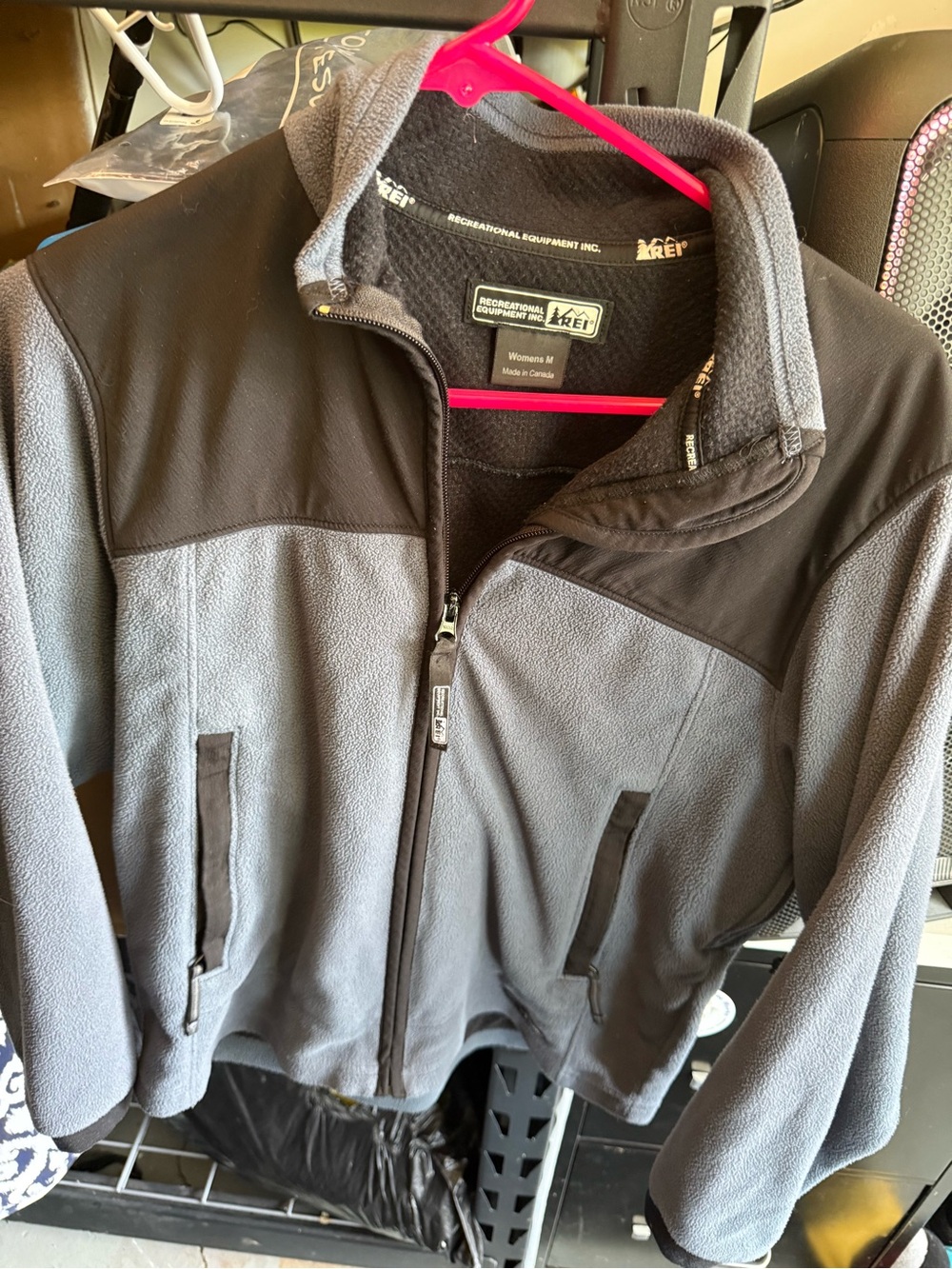 REI Men's/Women's Black and Grey Fleece Jacket